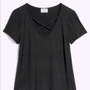 Emory Park Dulce Short Sleeve Knit Top, Black 2xl